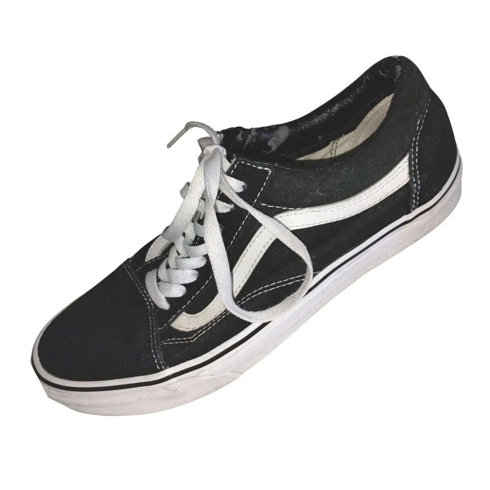 Vans Old Skool Black White Suede Canvas Low Top Skate Shoes Mens 9 Womens‎ 10.5